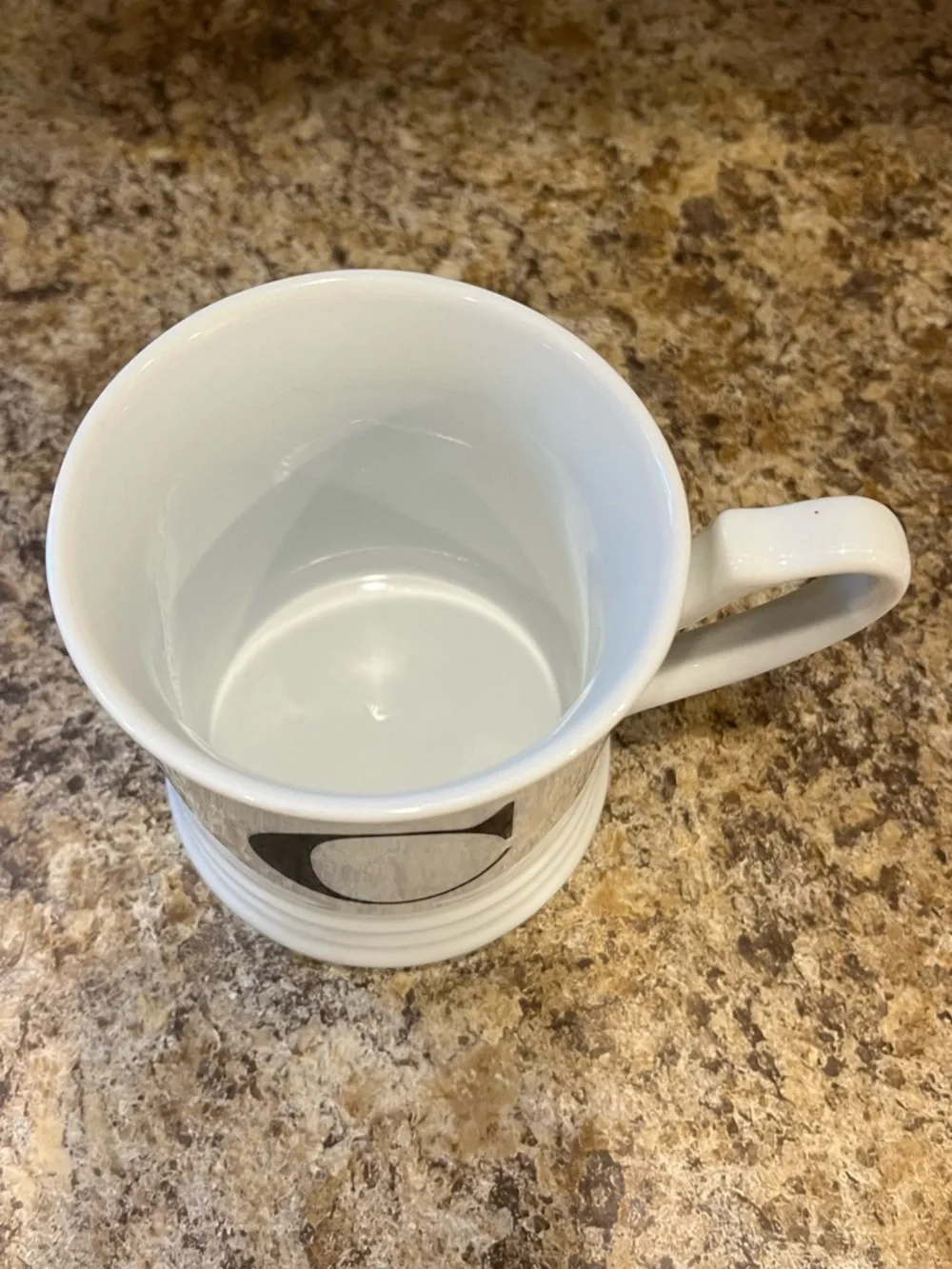 Williams Sonoma White Ceramic Mug with Black 'C' Monogram